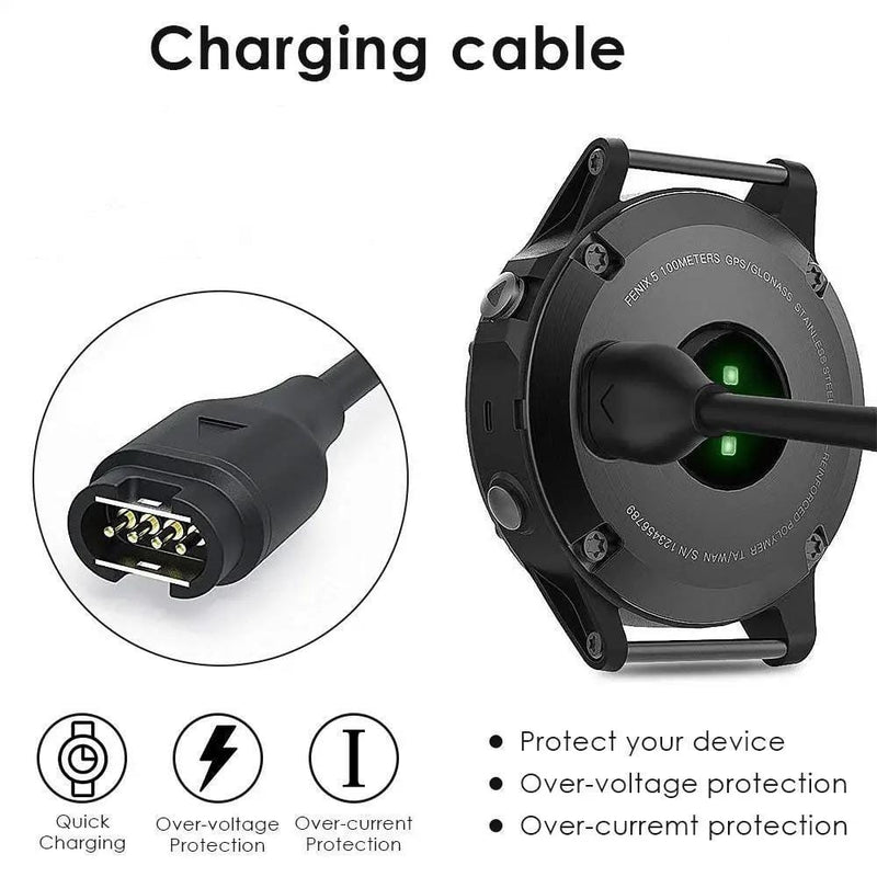 salelink.co.nz Unbranded Garmin Charger Cable Garmin Watch Charger Cable USB A to Garmin Dock 1m