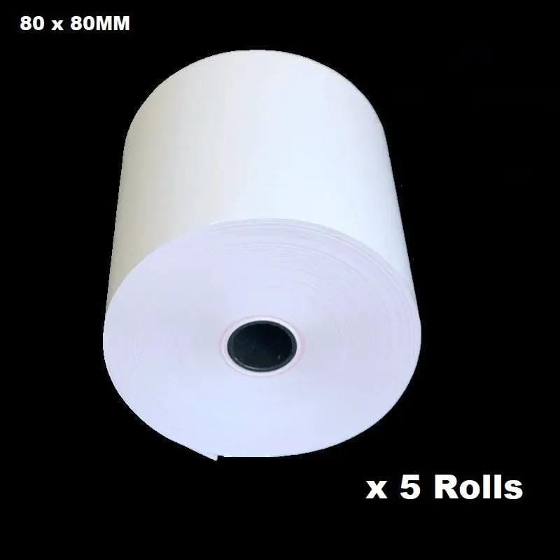 (5 Rolls) 80mm x 80mm Thermal Paper Receipt Rolls 65m/roll