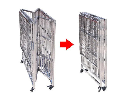 dealonline.co.nz dealonline.co.nz Collapsible Stainless Steel Pet Cage 94CM Large with Wheels Collapsible Stainless Steel Pet Cage 94CM Large with Wheels