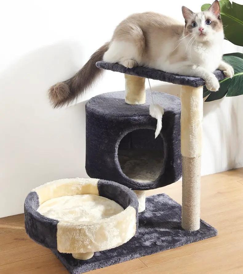 Cat Tree Scratching Post with house & mouse 53cm – view 1