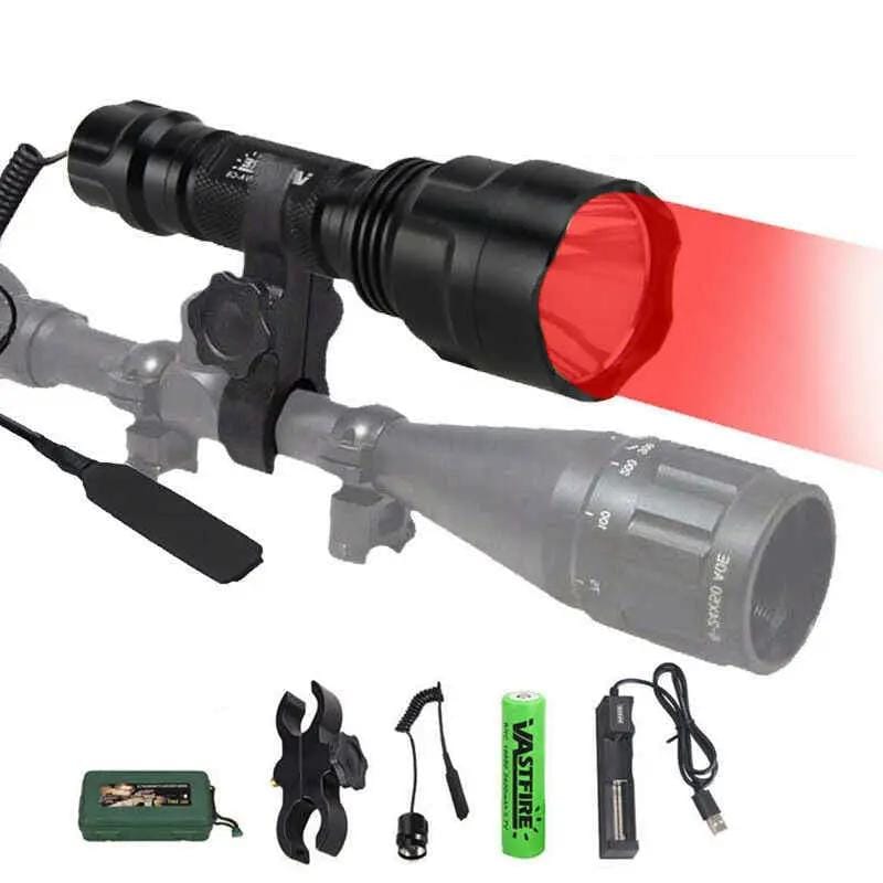 Tactical Red Flashlight Hunting Torch Light Camping Lamp Scope – view 4