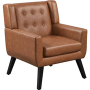 Yaheetech Button Tufted Armchair with Solid Wood Legs Button Tufted Armchair with Solid Wood Legs