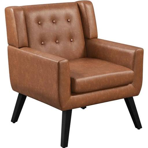 Yaheetech Button Tufted Armchair with Solid Wood Legs Button Tufted Armchair with Solid Wood Legs