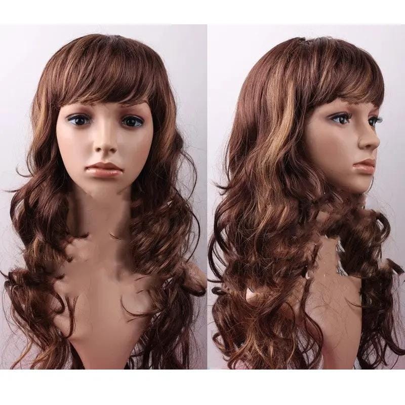 dealonline.co.nz dealonlinenz Mannequin Wig Brown Long Curl Brown Long Curly Wig for Mannequin Display