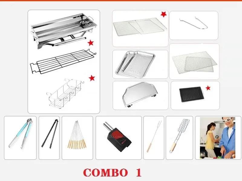 Foldable Stainless Steel BBQ Stove Grill Combo 1 – view 12