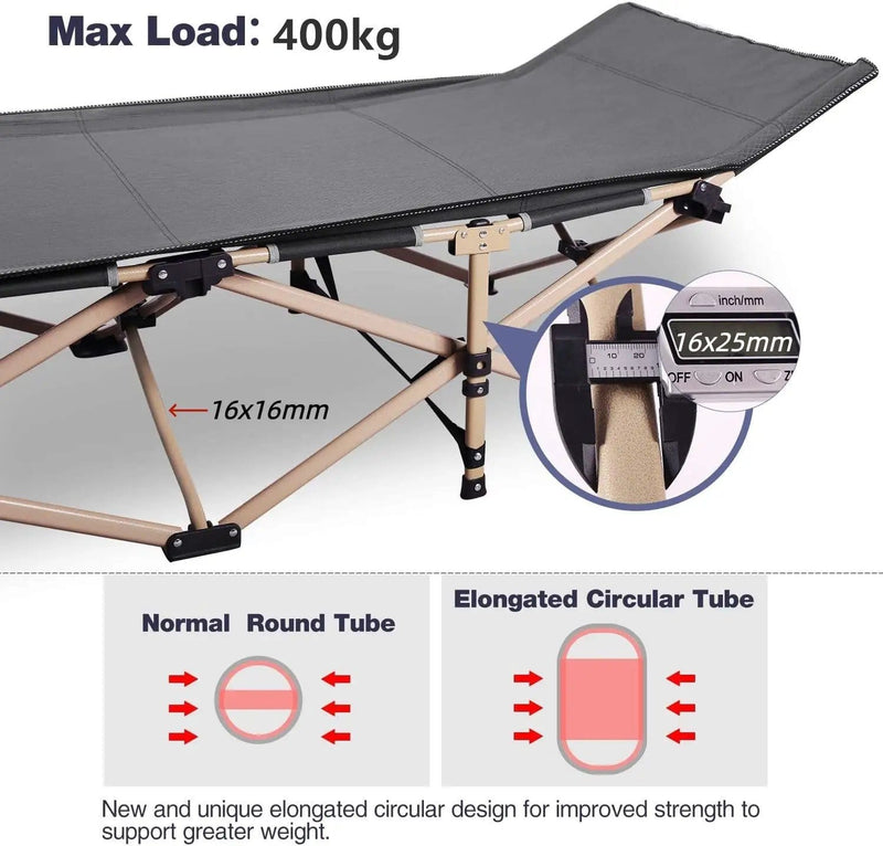 Folding Camping Stretcher Bed 190x71x36cm – view 4