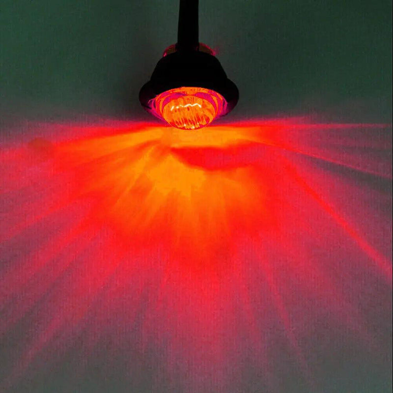 10X Round Marker Lights Red LED Truck Trailer Side Clearance Indicators Light – view 3