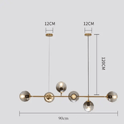 Modern Hanging Lamp Ceiling Light Roung Grey Glass Lampshade – view 5