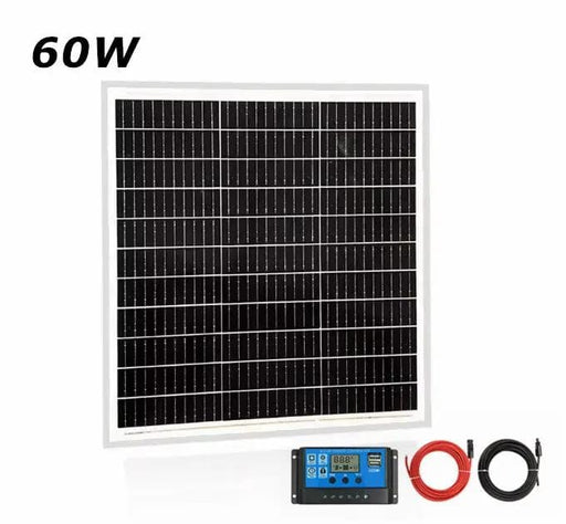 60W Solar Panel + 30A CONTROLLER + 10M Solar Extension Cable – view 2