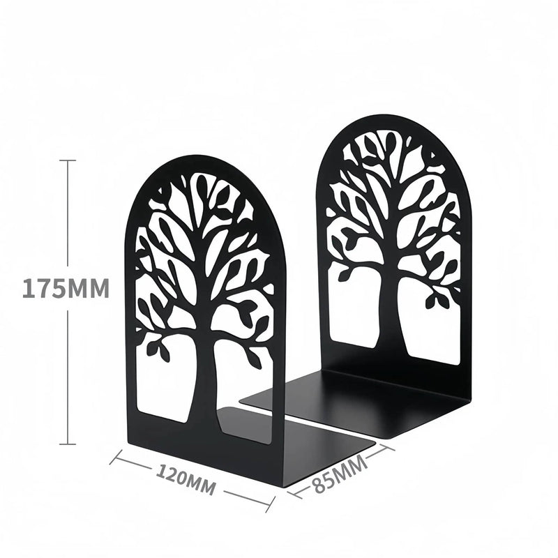 salelink.co.nz Unbranded 2x Decorative Book Ends 2x Decorative Book Ends Set Heavy Duty Metal Black