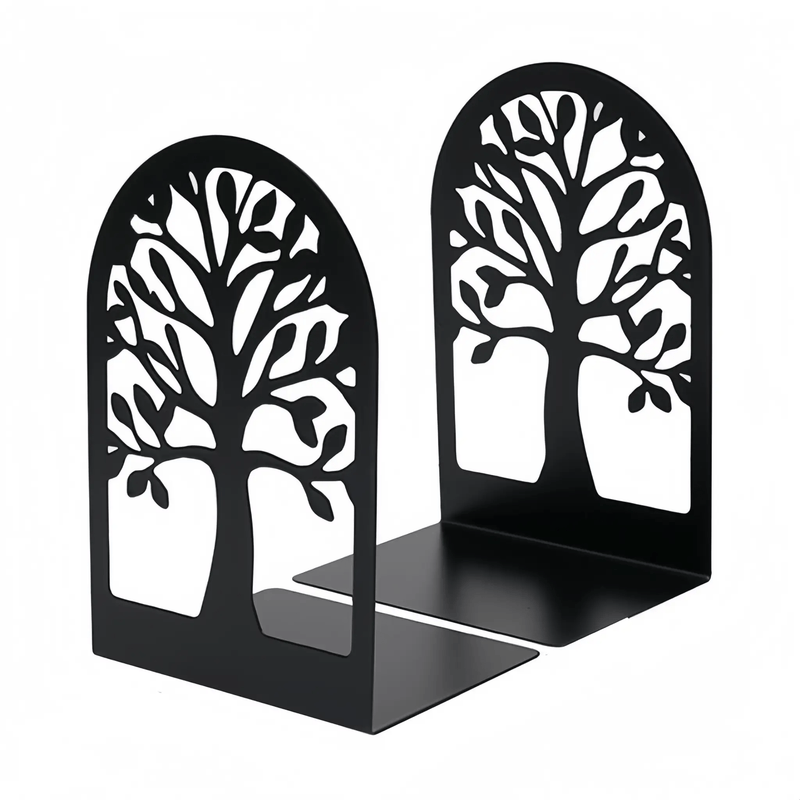 salelink.co.nz Unbranded 2x Decorative Book Ends 2x Decorative Book Ends Set Heavy Duty Metal Black