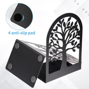 salelink.co.nz Unbranded 2x Decorative Book Ends 2x Decorative Book Ends Set Heavy Duty Metal Black