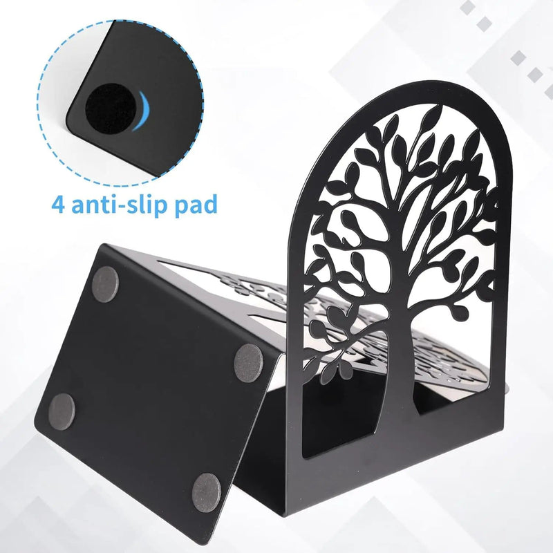 salelink.co.nz Unbranded 2x Decorative Book Ends 2x Decorative Book Ends Set Heavy Duty Metal Black