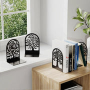 salelink.co.nz Unbranded 2x Decorative Book Ends 2x Decorative Book Ends Set Heavy Duty Metal Black