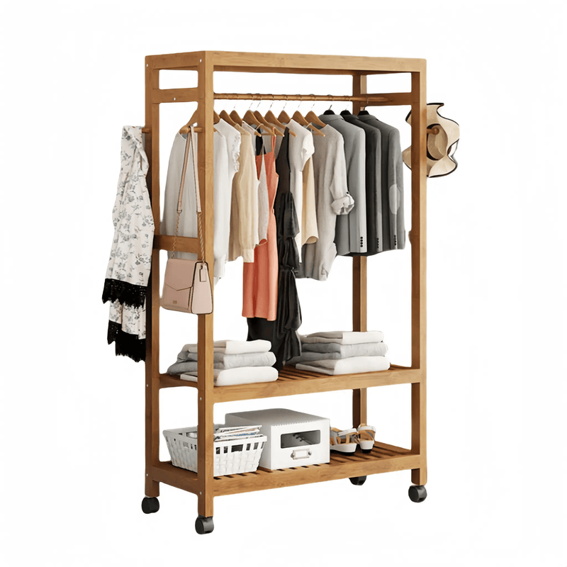 salelink.co.nz Unbranded Wooden Coat Rack on Wheels 80cm Wooden Coat Rack on Wheels 80cm | Action Outdoors NZ