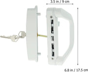 Patio Sliding Door Handle Set with Lock White – view 2