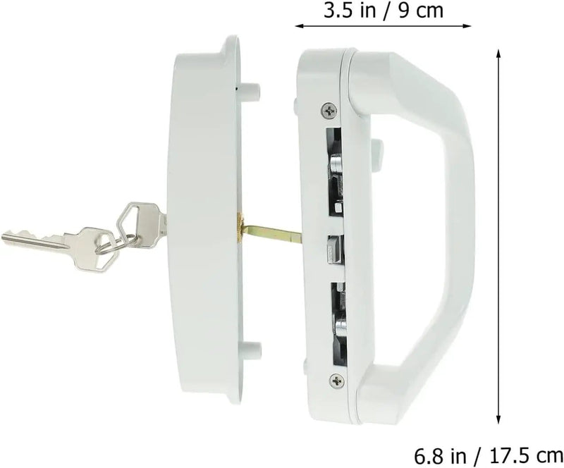 Patio Sliding Door Handle Set with Lock White – view 2