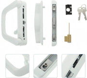 Patio Sliding Door Handle Set with Lock White – view 3