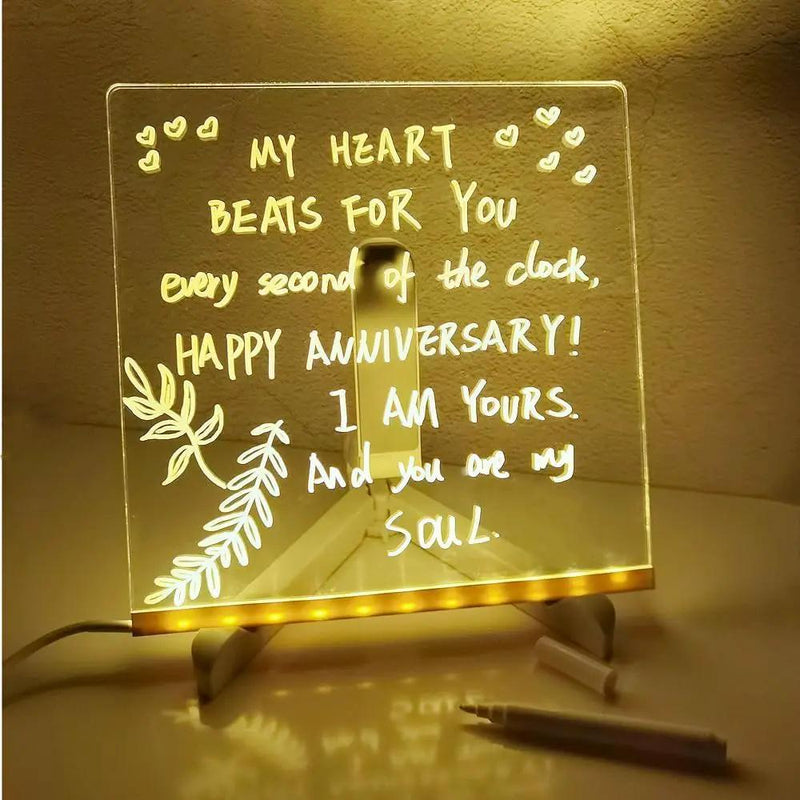 Led Acrylic Message Board with White Pen 20x20cm – view 2