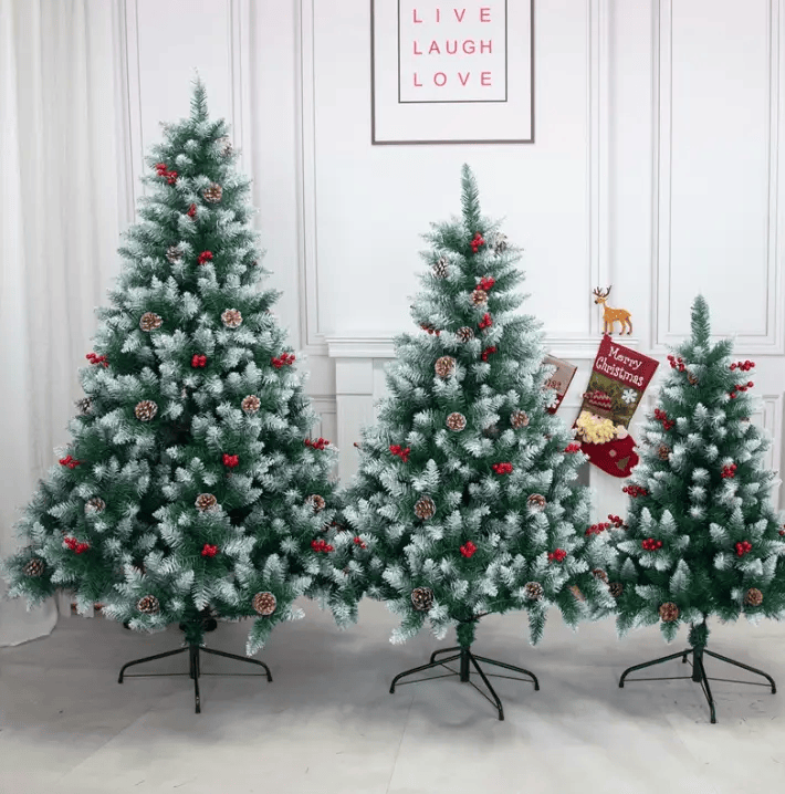 2.1M Christmas Tree 1100 Tips with Red Berries and Pinecones – view 6