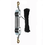 4-Wheel Metal Block Tackle Pulley System 20m – view 1