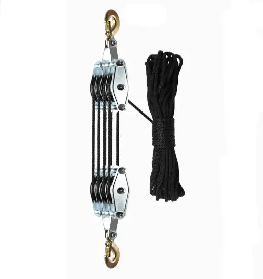 4-Wheel Metal Block Tackle Pulley System 20m – view 1