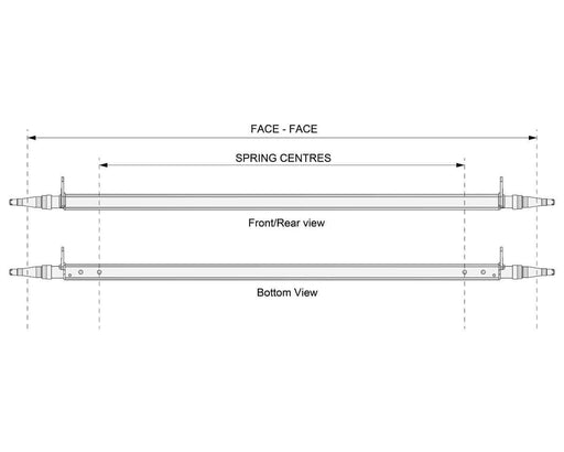 Trojan Straight Beam Axle Disc Braked 1750kg Galvanised for Heavy Duty Trailers Built To Order With Six Week Lead – view 2