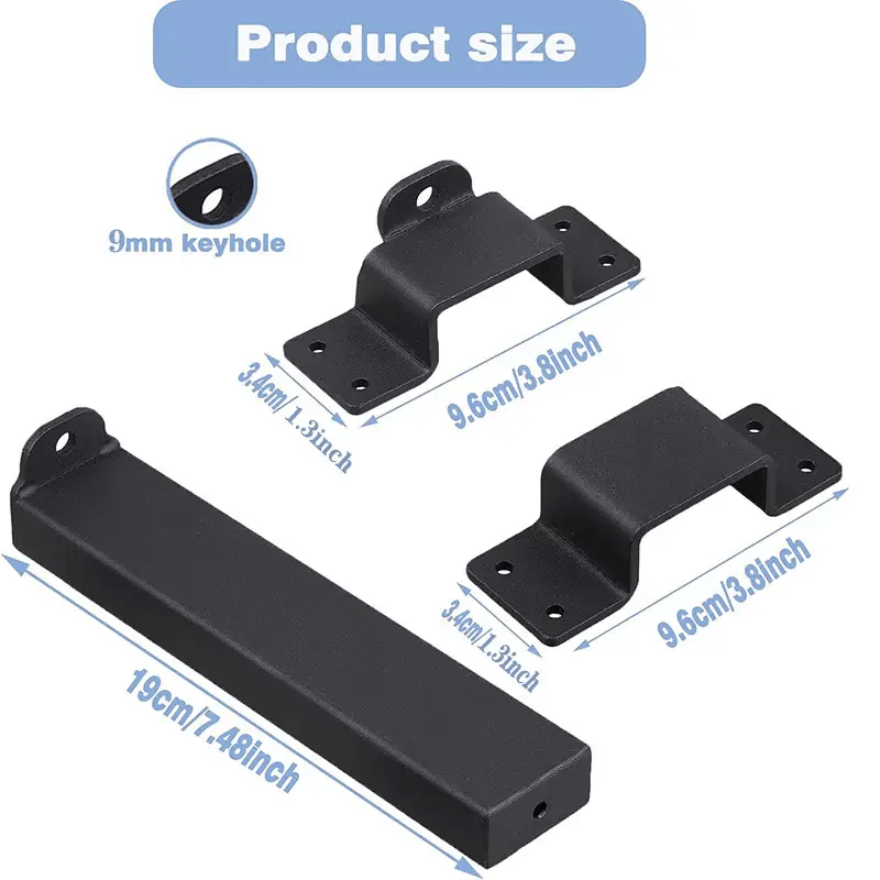 Gate Latches Flip Latch Bolt Latch Lock for Safety Door Black – view 2