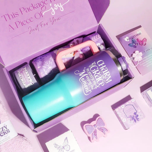 Poppy Gifts Purple Theme Aroma Candle Bath Gift Box Purple Theme Aroma Candle Bath Gift Box