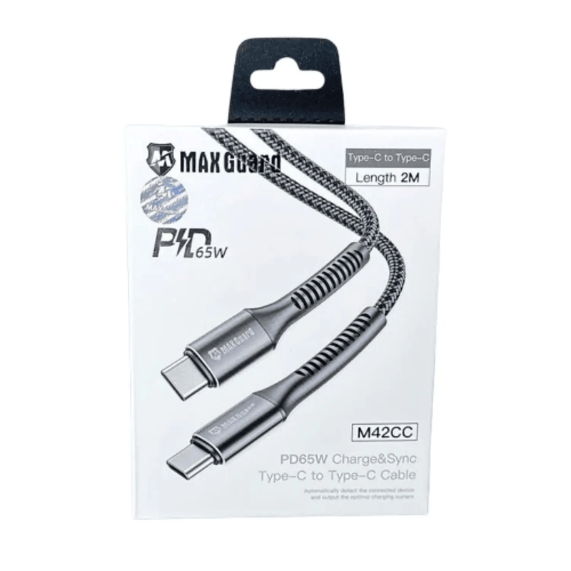 9eight5 Accessories Maxguard 2m 65W Type-C to C cable M42CC MaxGuard 2m USB C to USB C Cable 65W PD Fast Charge