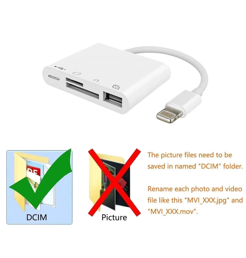 salelink.co.nz Unbranded 4 in 1 Camera Card Reader 4 In 1 Camera Card Reader USB Adapter For iPhone iPad