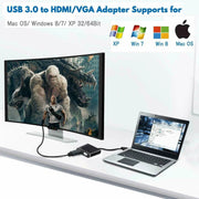 salelink.co.nz Unbranded USB 3.0 to HDMI VGA 1080P Adapter USB 3.0 To HDMI And VGA Adapter Full HD 1080p