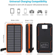 salelink.co.nz Unbranded Solar Power Bank with 4 Panels 25000mAh Solar Power Bank 25000mAh Four Panel Charger Orange