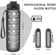 salelink.co.nz Unbranded 1L Sports Water Bottle 1L BPA Free Water Bottle With Time Marker