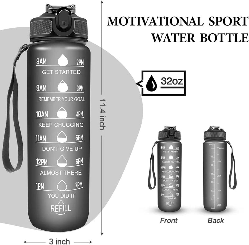 salelink.co.nz Unbranded 1L Sports Water Bottle 1L BPA Free Water Bottle With Time Marker