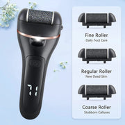 Rechargeable Electric Foot File Pedicure Kit With 3 Rollers And LCD Display – view 3