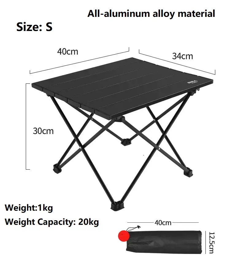 ECOTREK Outdoor Furniture Ecotrek Aluminum Alloy Roll-Up Camping Table - PRI10116 Ecotrek Aluminum Alloy Roll-Up Camping Table - PRI10116