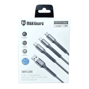9eight5 Accessories Maxguard 1.2m 3 in 1 cable M41LCM MaxGuard 1.2m 3 In 1 USB C Lightning Micro USB Cable