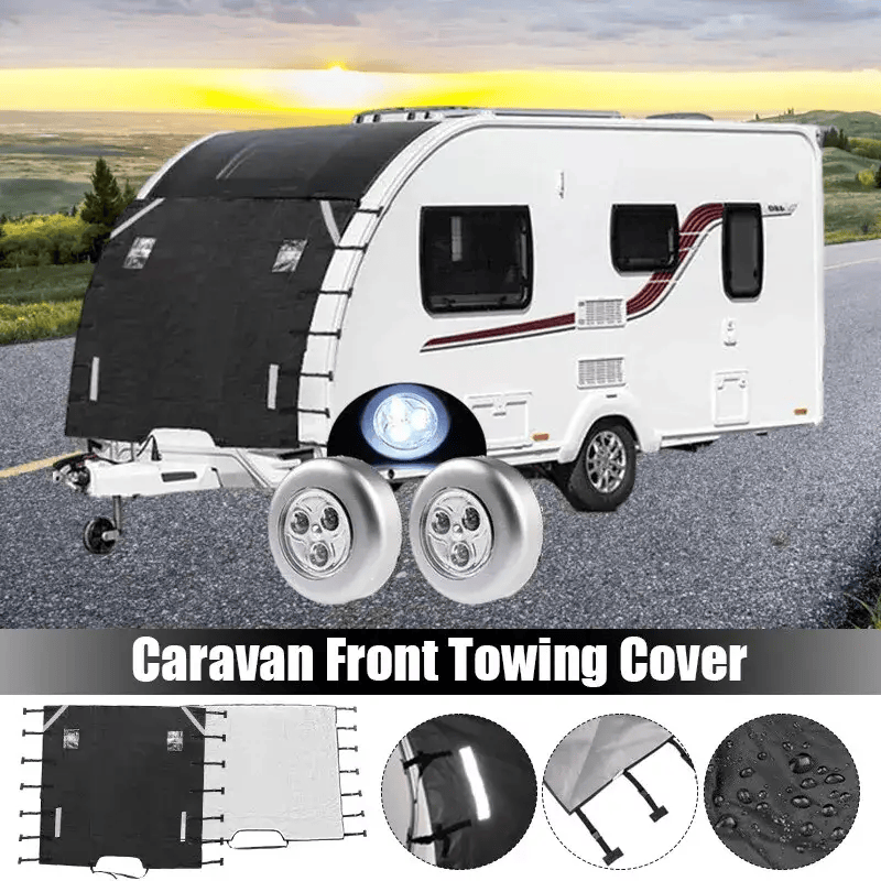 Caravan Front Towing Cover Tough 600D Protector LED Light Reflective Strips – view 5