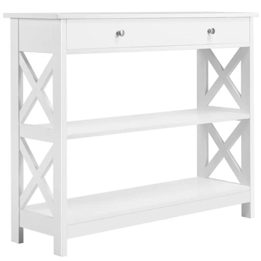 Yaheetech Wooden Console Table with 1 Drawer and 2 Open Shelves Versatile Entryway Table Wooden Console Table with 1 Drawer and 2 Open Shelves Versatile Entryway Table