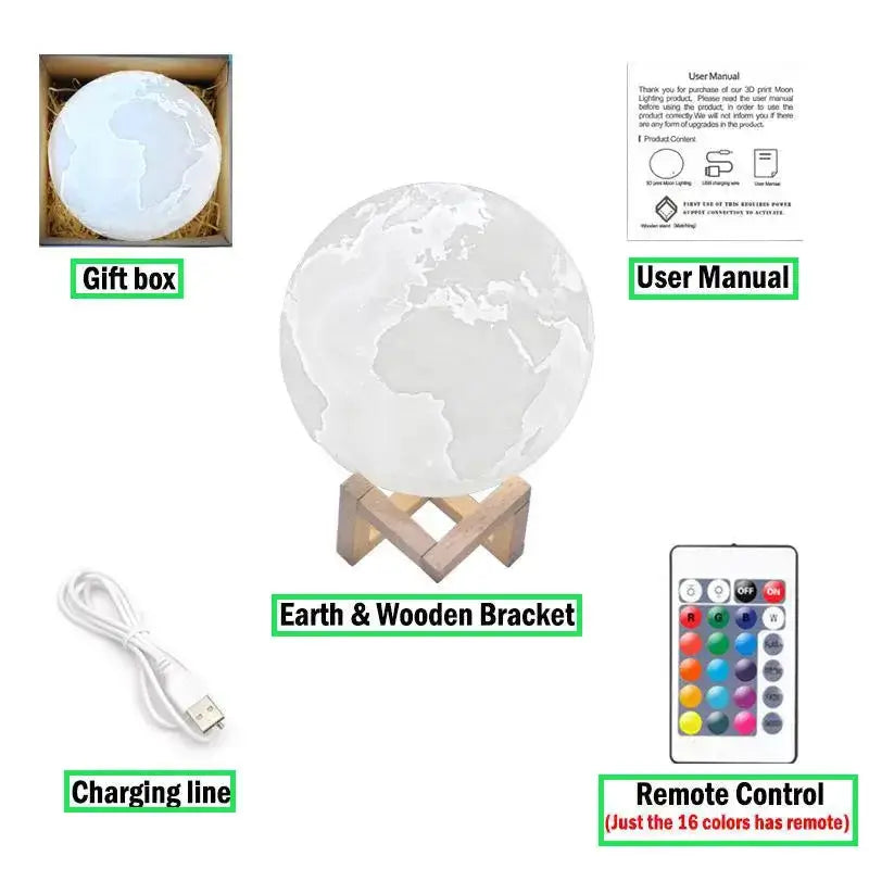 Habicare LED Moon Lamp Night Light LED Moon Lamp Night Light