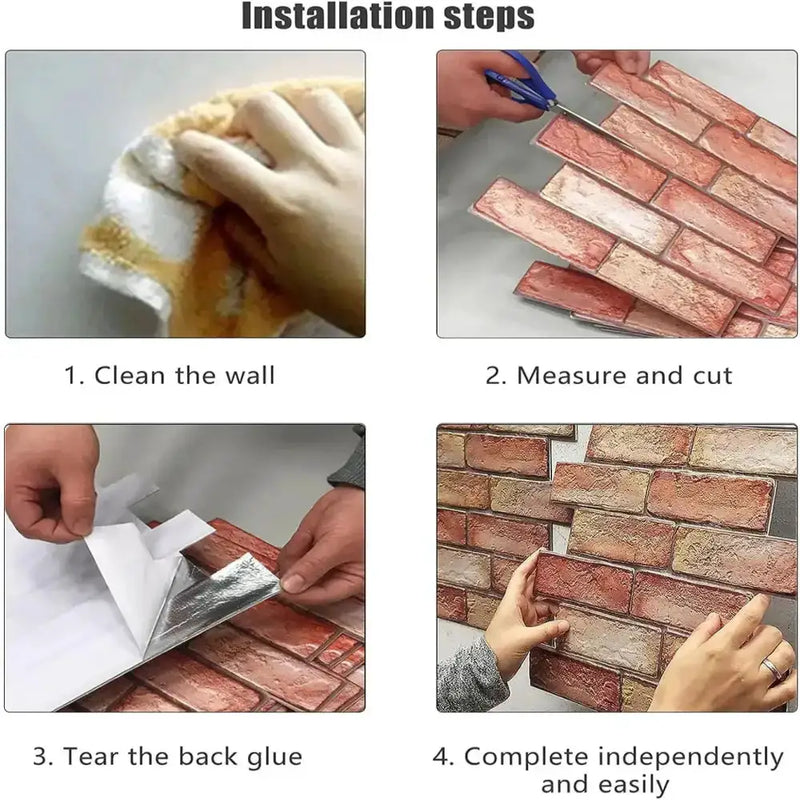 Habicare SS 3D Self-Adhesive Waterproof Wall Panels (10Pcs) 3D Self-Adhesive Waterproof Wall Panels (10Pcs)