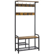 72” H Multifunctional Hall Tree with Bench &amp; Shoe Storage – view 1