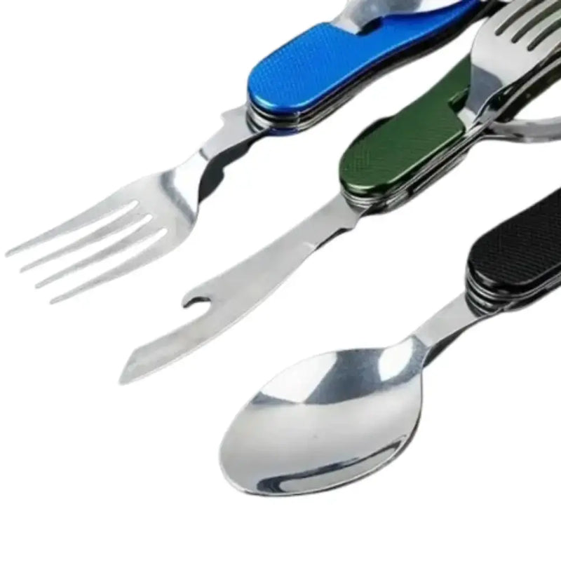 Habicare SS 4-in-1 Folding Camping Cutlery Set 4-in-1 Folding Camping Cutlery Set