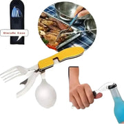 Habicare SS 4-in-1 Folding Camping Cutlery Set 4-in-1 Folding Camping Cutlery Set