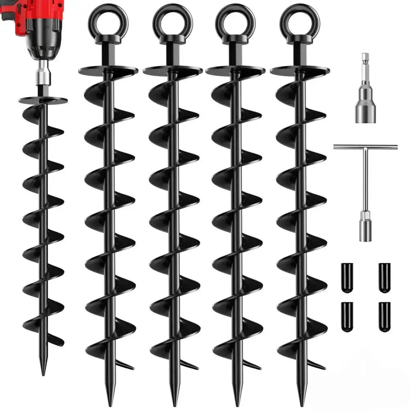 Habicare Heavy-Duty Spiral Ground Anchors (pack of 4) Heavy-Duty Spiral Ground Anchors (pack of 4)