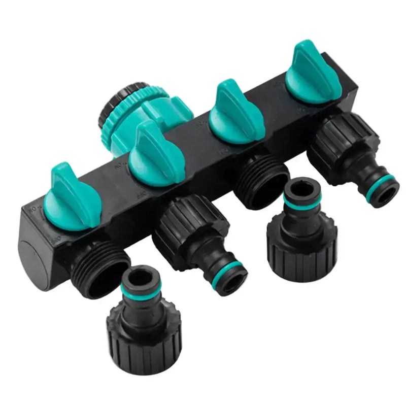4-Way Garden Water Splitter with European Standard Threads – view 1