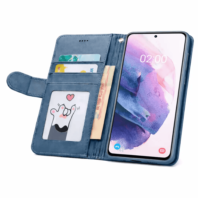 Samsung Galaxy S21 Flip Wallet Case Cowhide Dot Pattern – view 9