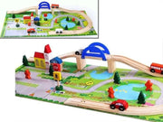 dealonline.co.nz dealonlinenz 40pc Wooden Rail Overpass Set Wooden Rail Overpass Train Set for Ages 3 and Up