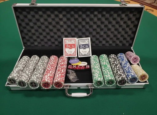 500pcs Clay Poker Chips & Sets High Quality Laser Chips Aluminium Case – view 1